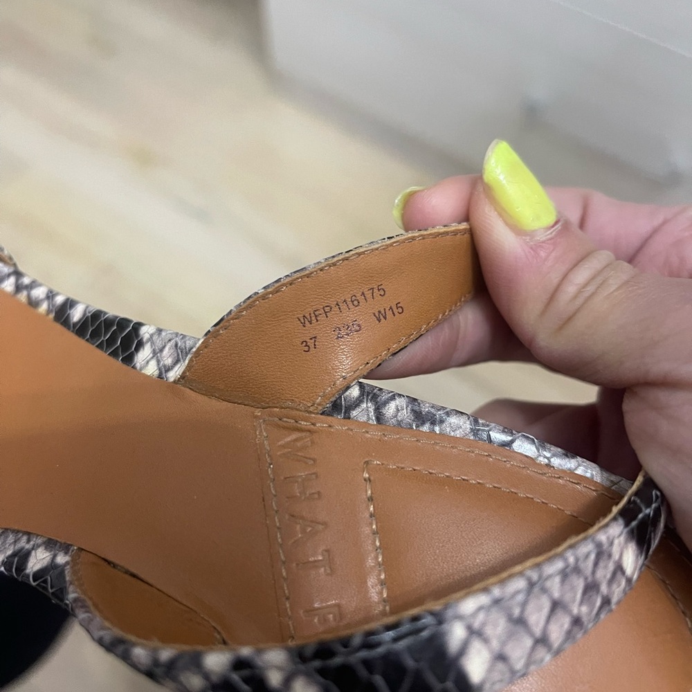 Parisian brand: “what for” snake skin sandals